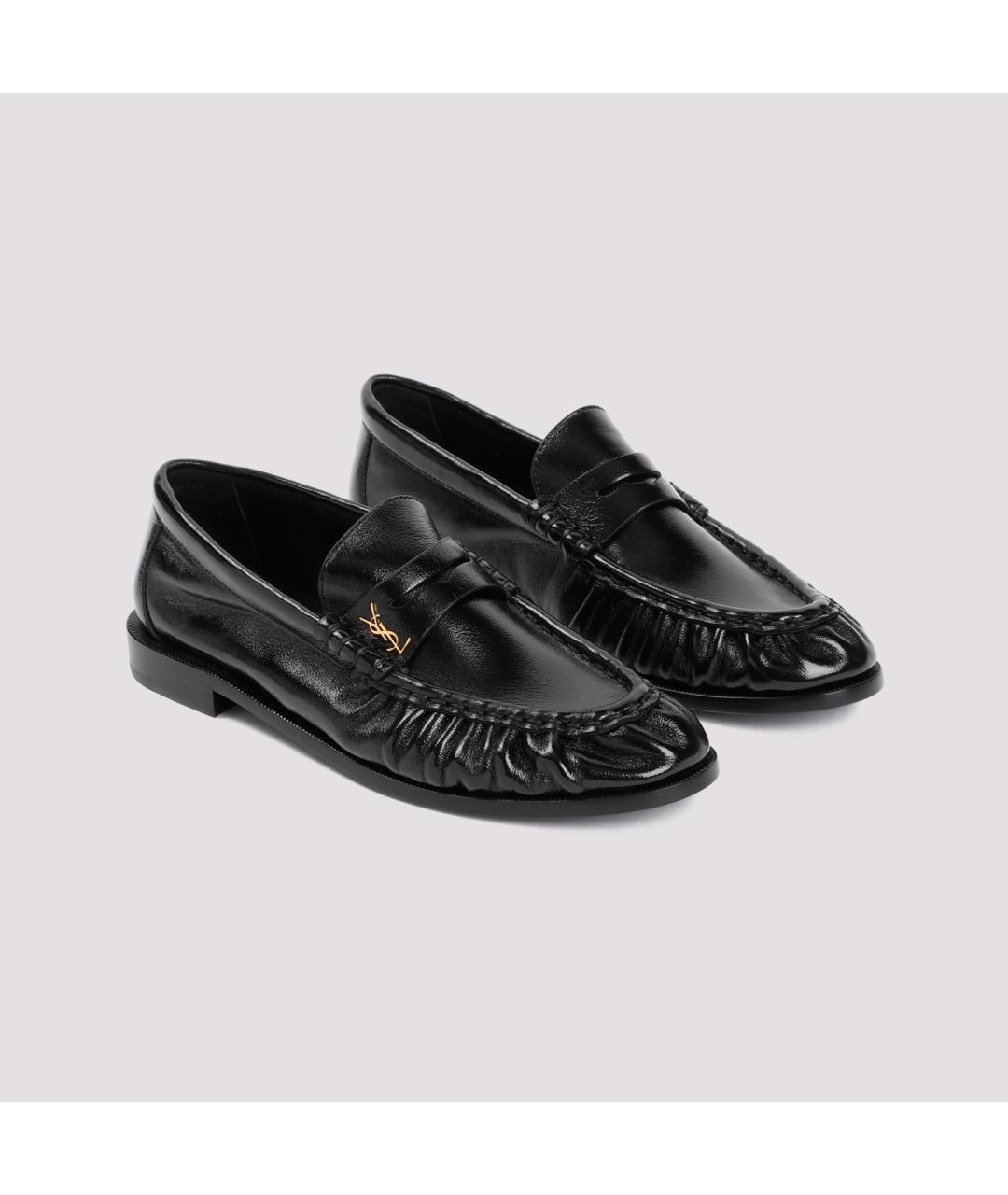 SAINT LAURENT Черные кожаные лоферы, фото 3