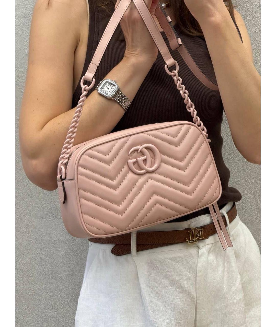 GUCCI Розовая кожаная сумка через плечо, фото 8