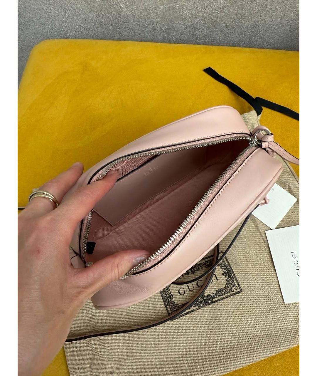 GUCCI Розовая кожаная сумка через плечо, фото 4