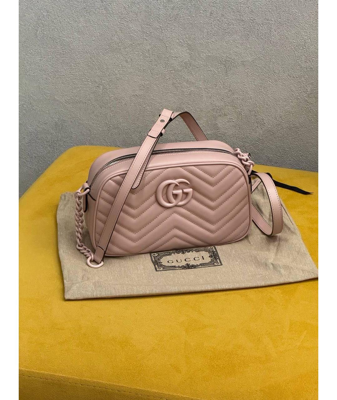 GUCCI Розовая кожаная сумка через плечо, фото 2