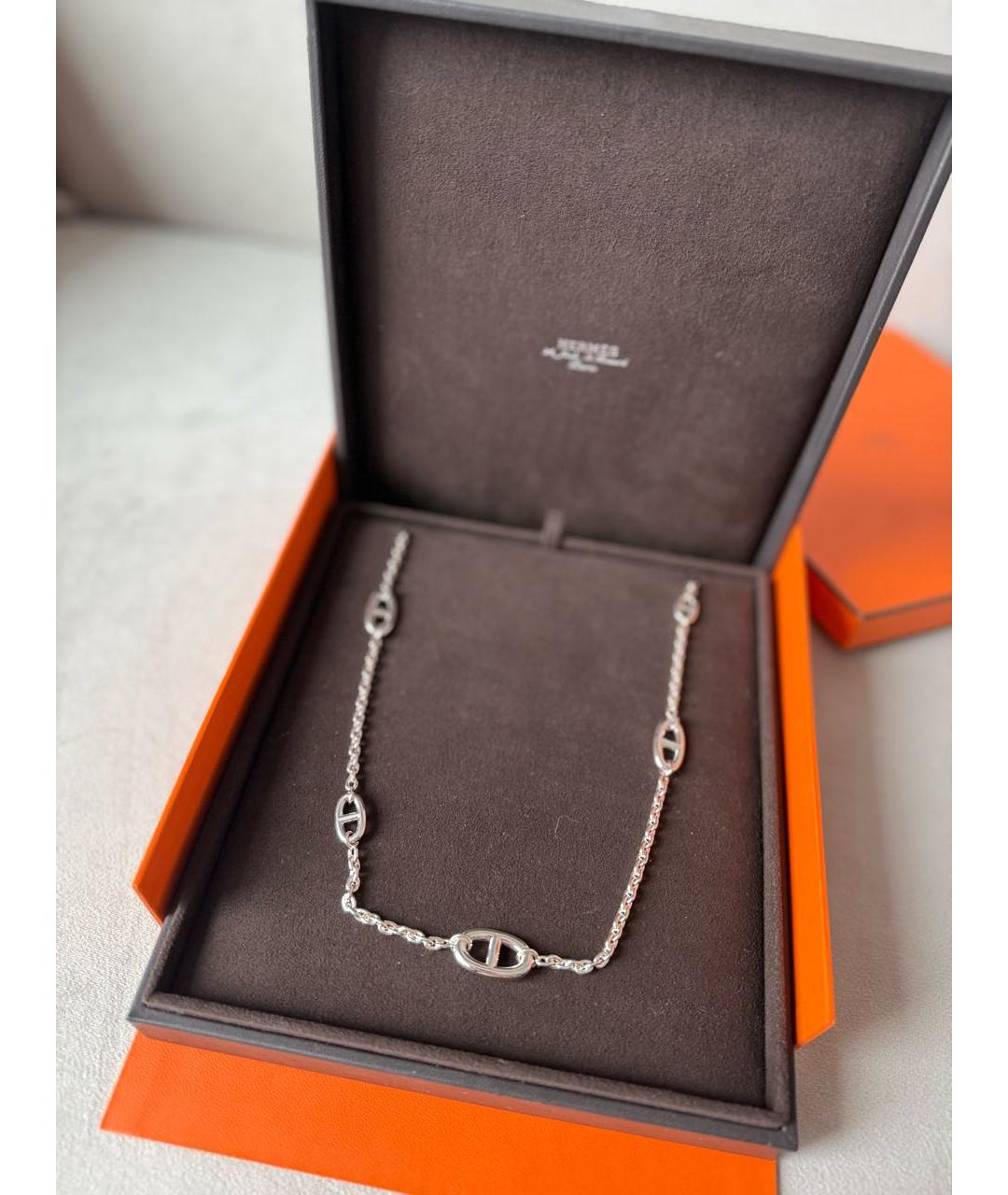 HERMES Серебряное серебряное колье, фото 2