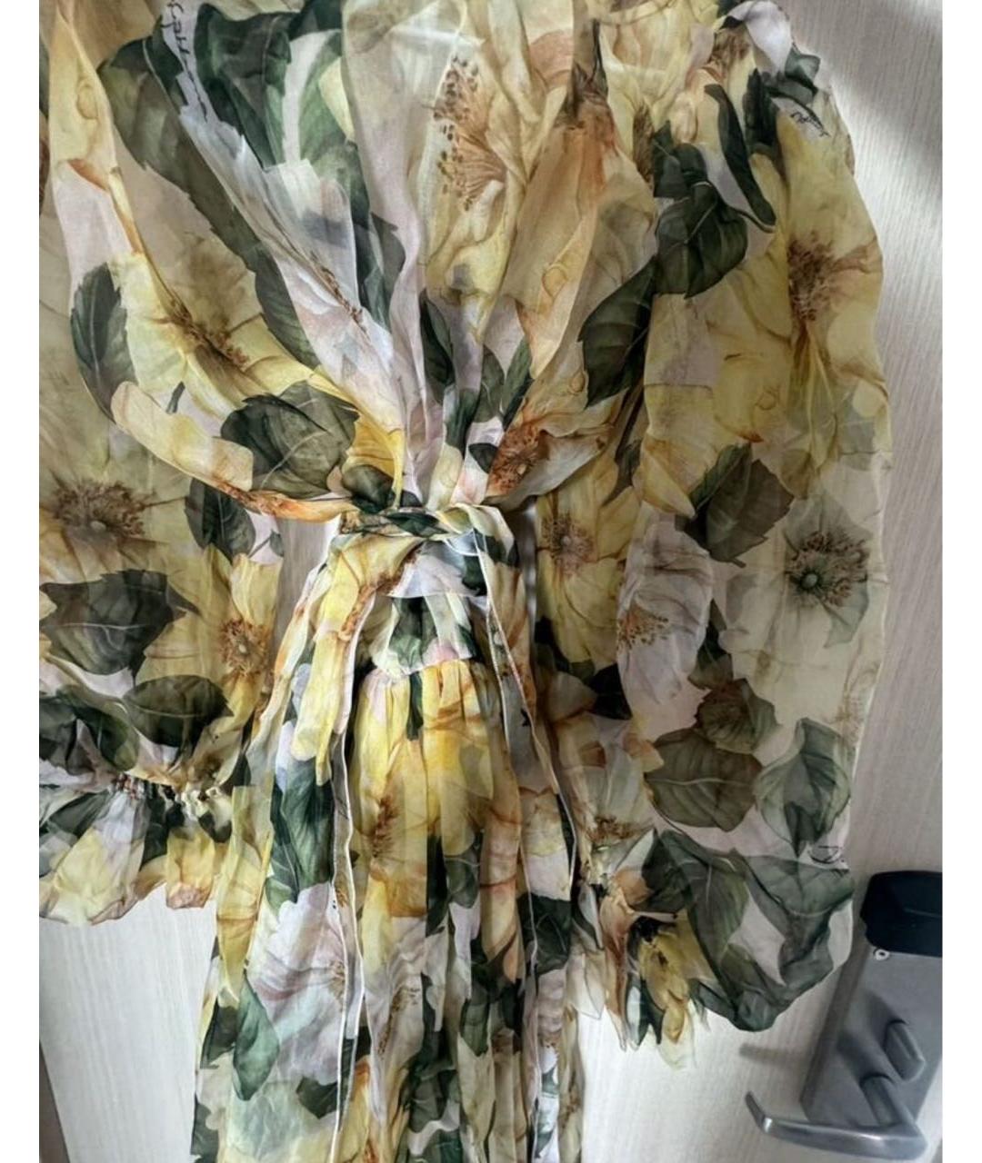 DOLCE&GABBANA Желтое шелковое вечернее платье, фото 2