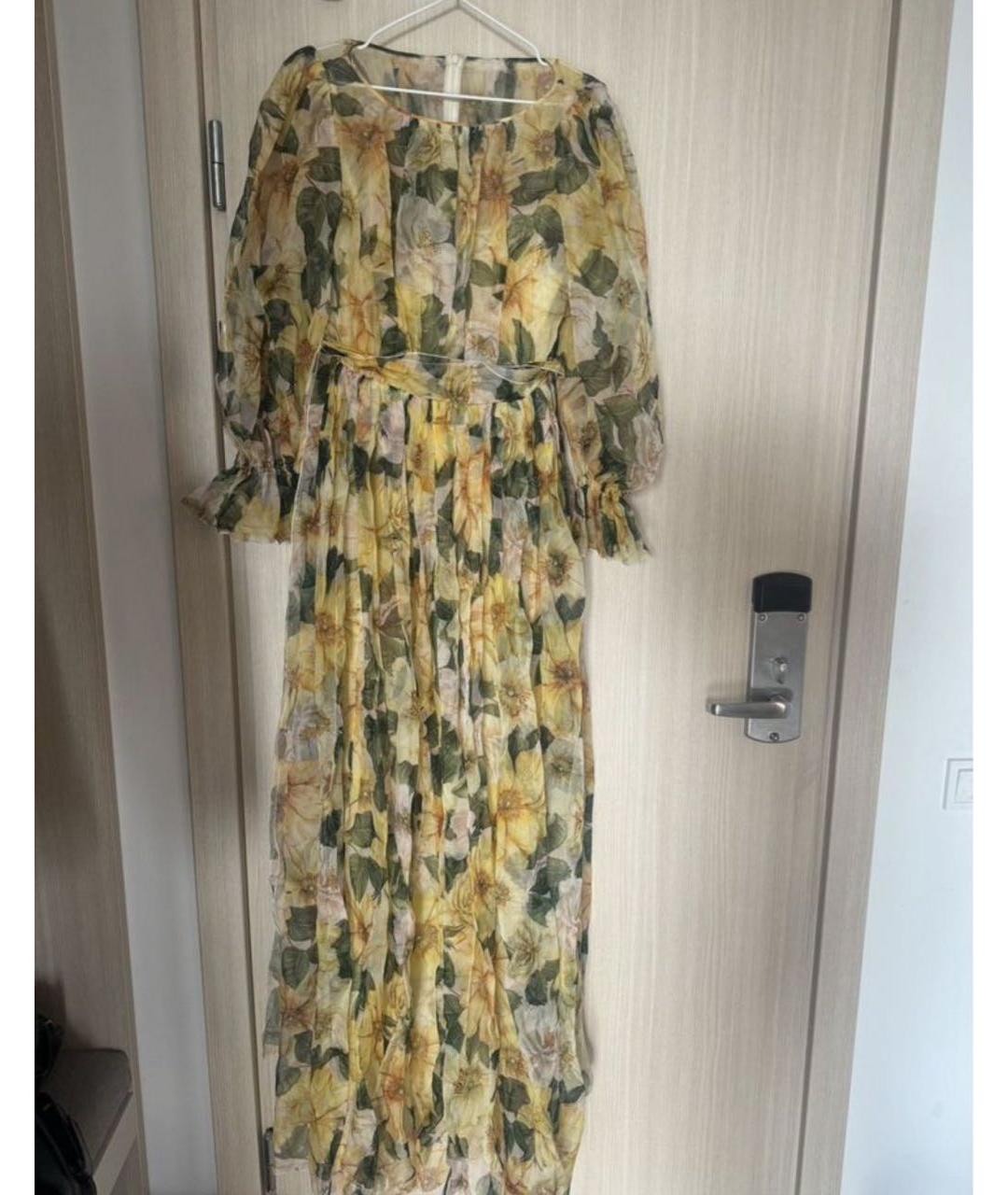 DOLCE&GABBANA Желтое шелковое вечернее платье, фото 8