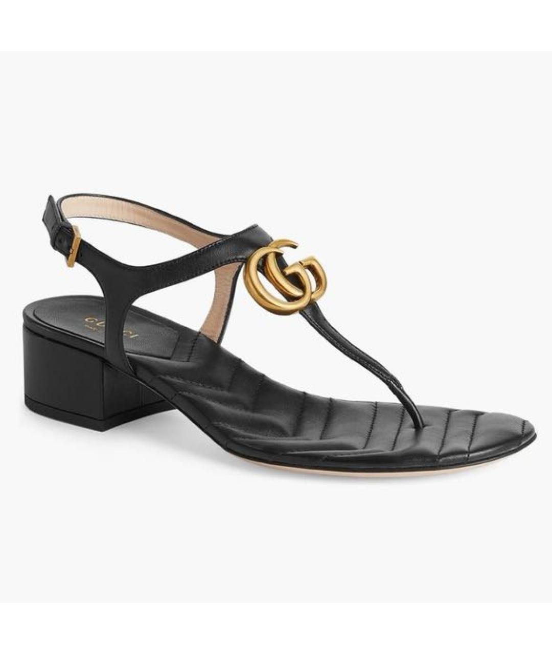 GUCCI Черные кожаные сандалии, фото 8