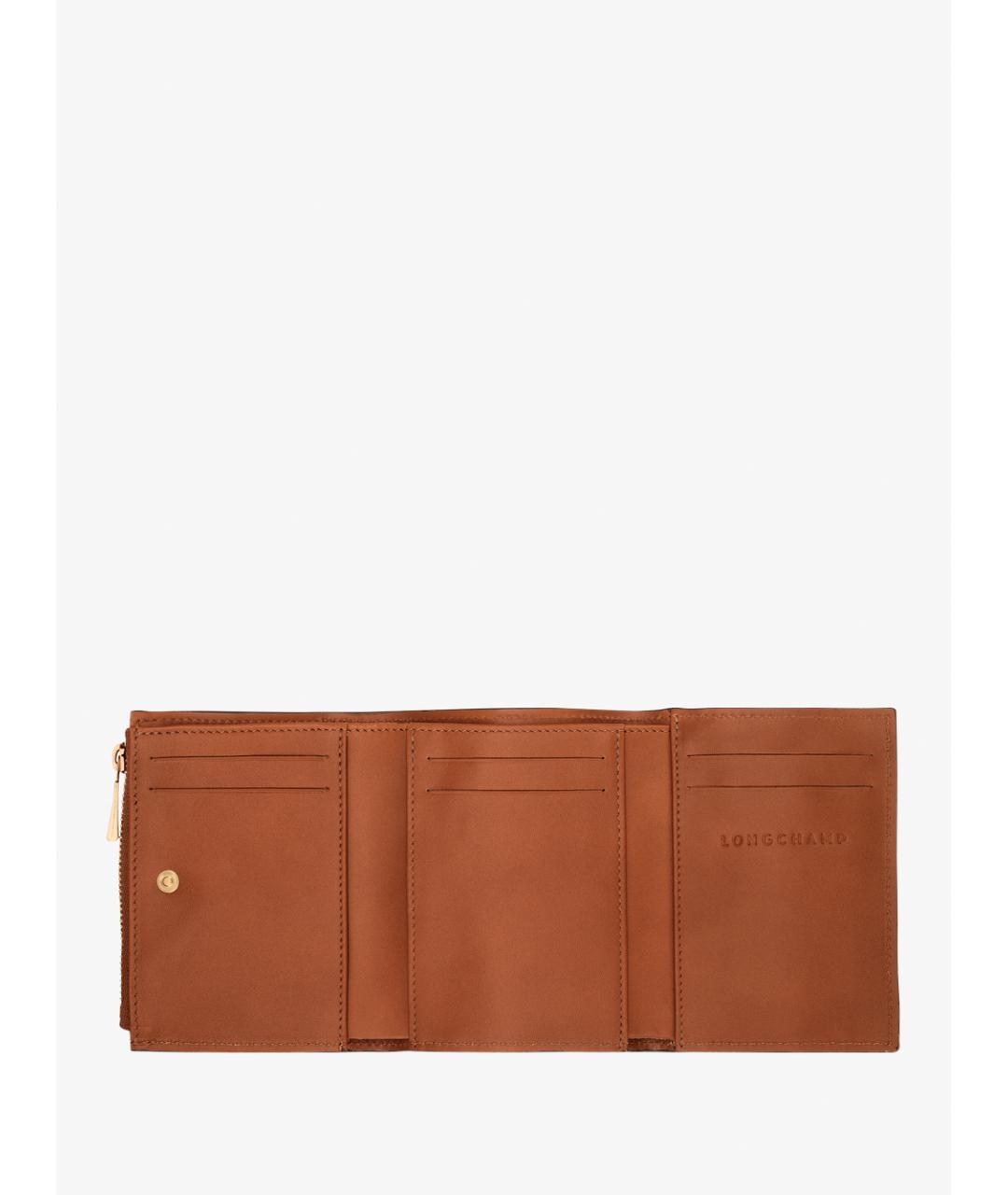 LONGCHAMP Коричневый кожаный кошелек, фото 3
