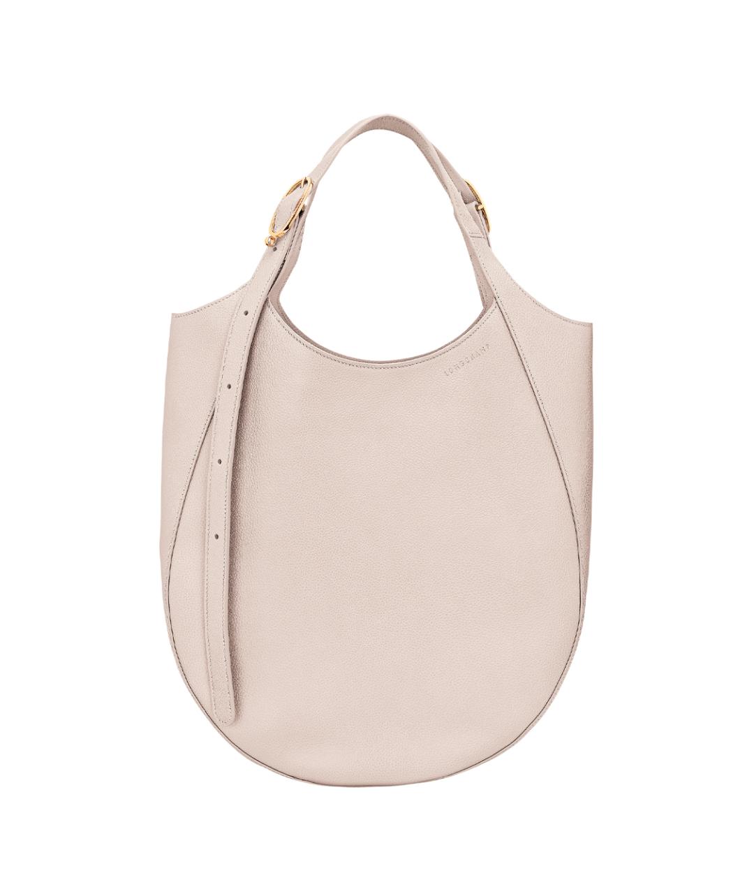 LONGCHAMP Бежевая кожаная сумка тоут, фото 1