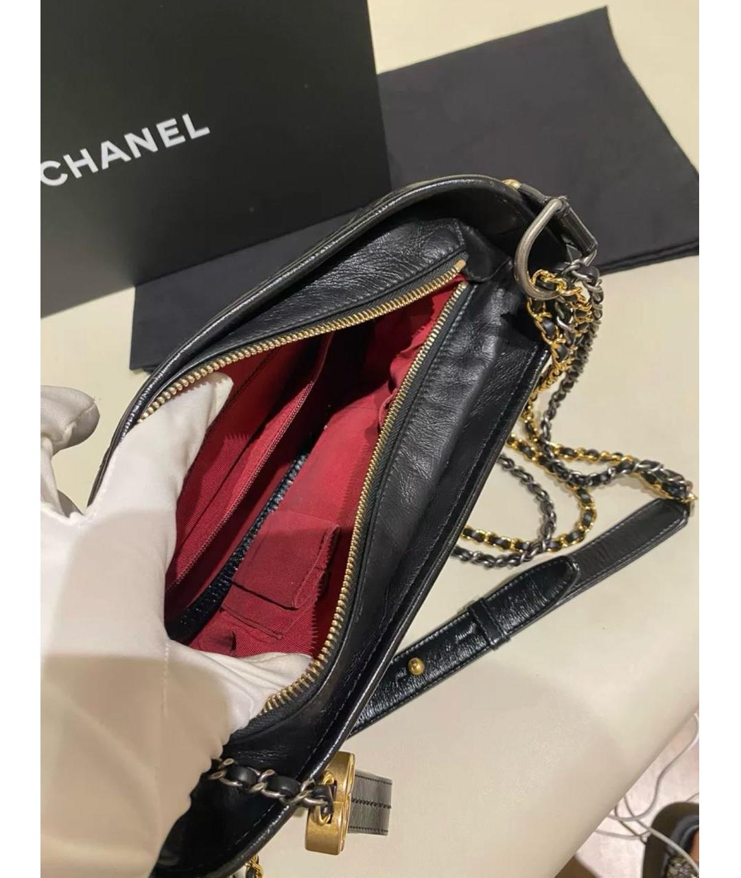CHANEL Черная кожаная сумка через плечо, фото 8