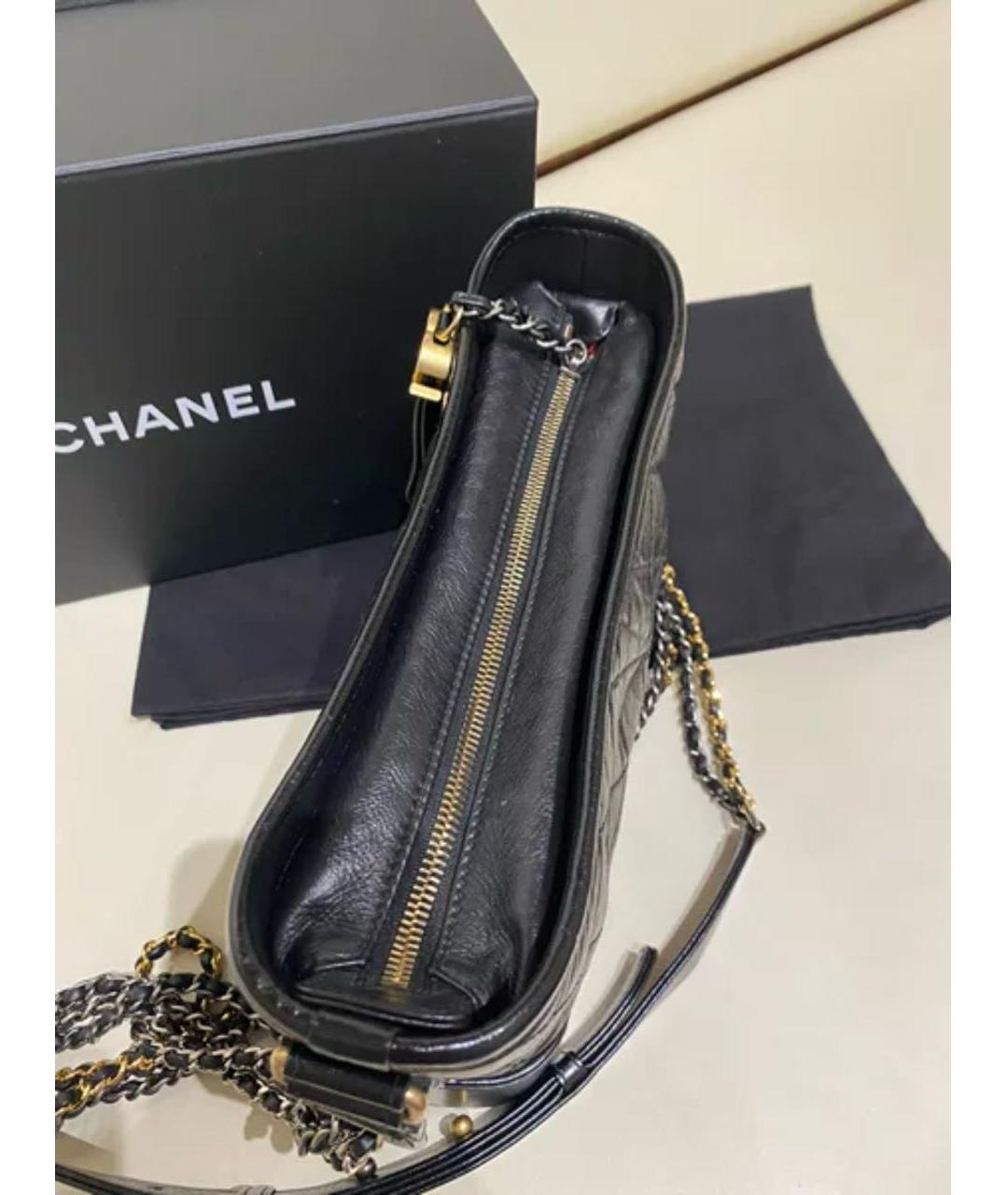 CHANEL Черная кожаная сумка через плечо, фото 4