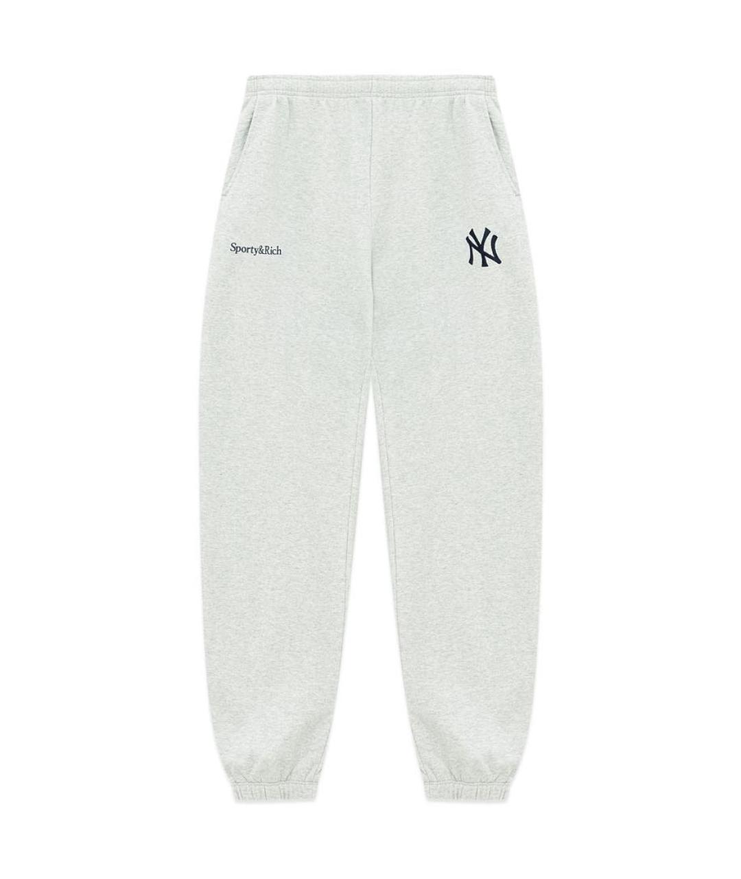 SPORTY AND RICH Серые хлопковые спортивные брюки и шорты, фото 1