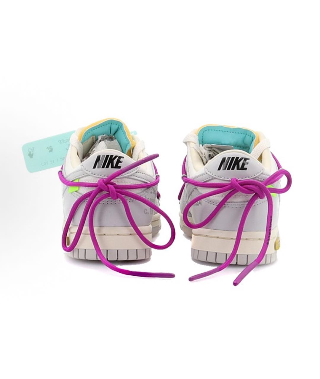 NIKE X OFF-WHITE Серые низкие кроссовки / кеды, фото 4