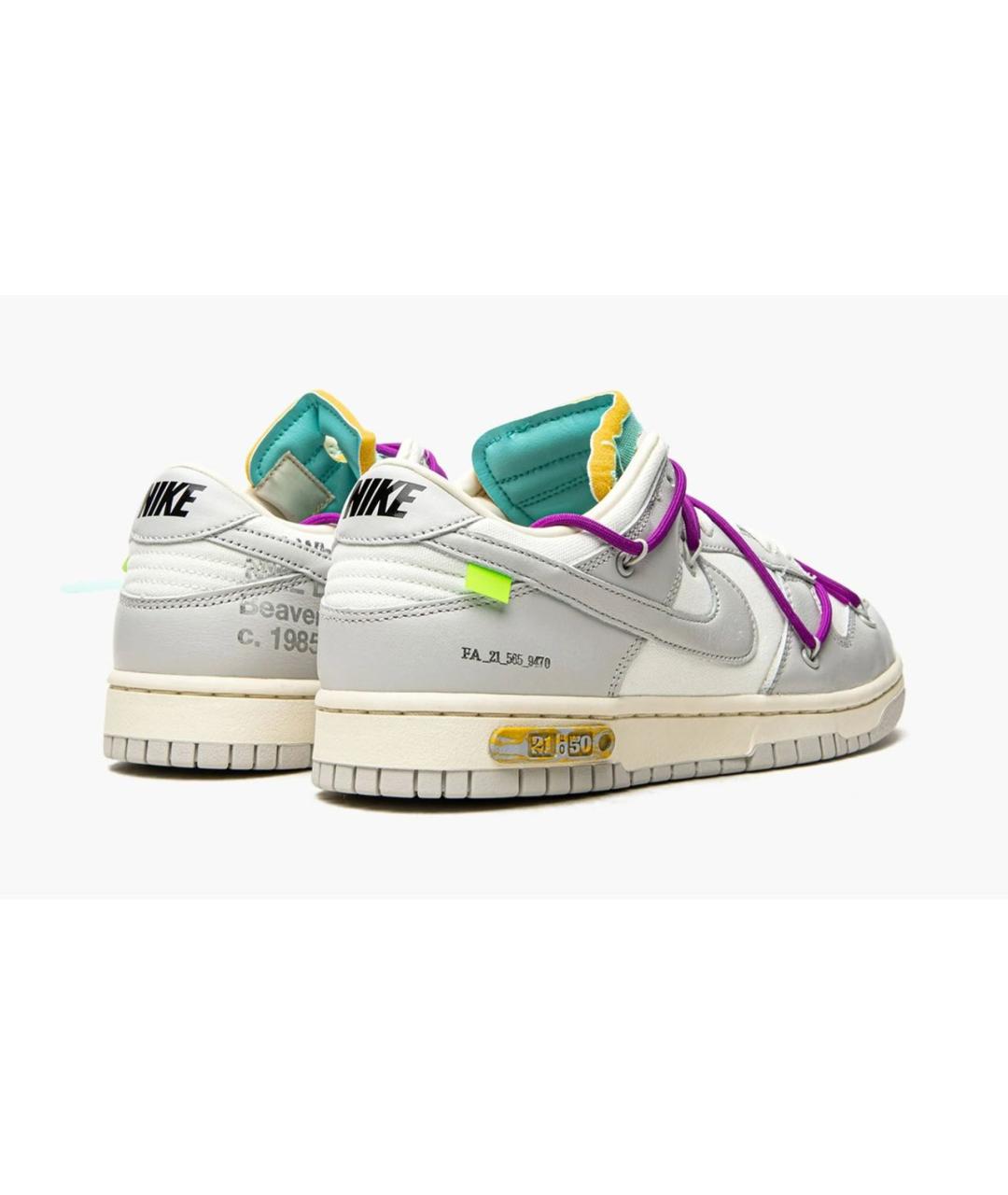NIKE X OFF-WHITE Серые низкие кроссовки / кеды, фото 3