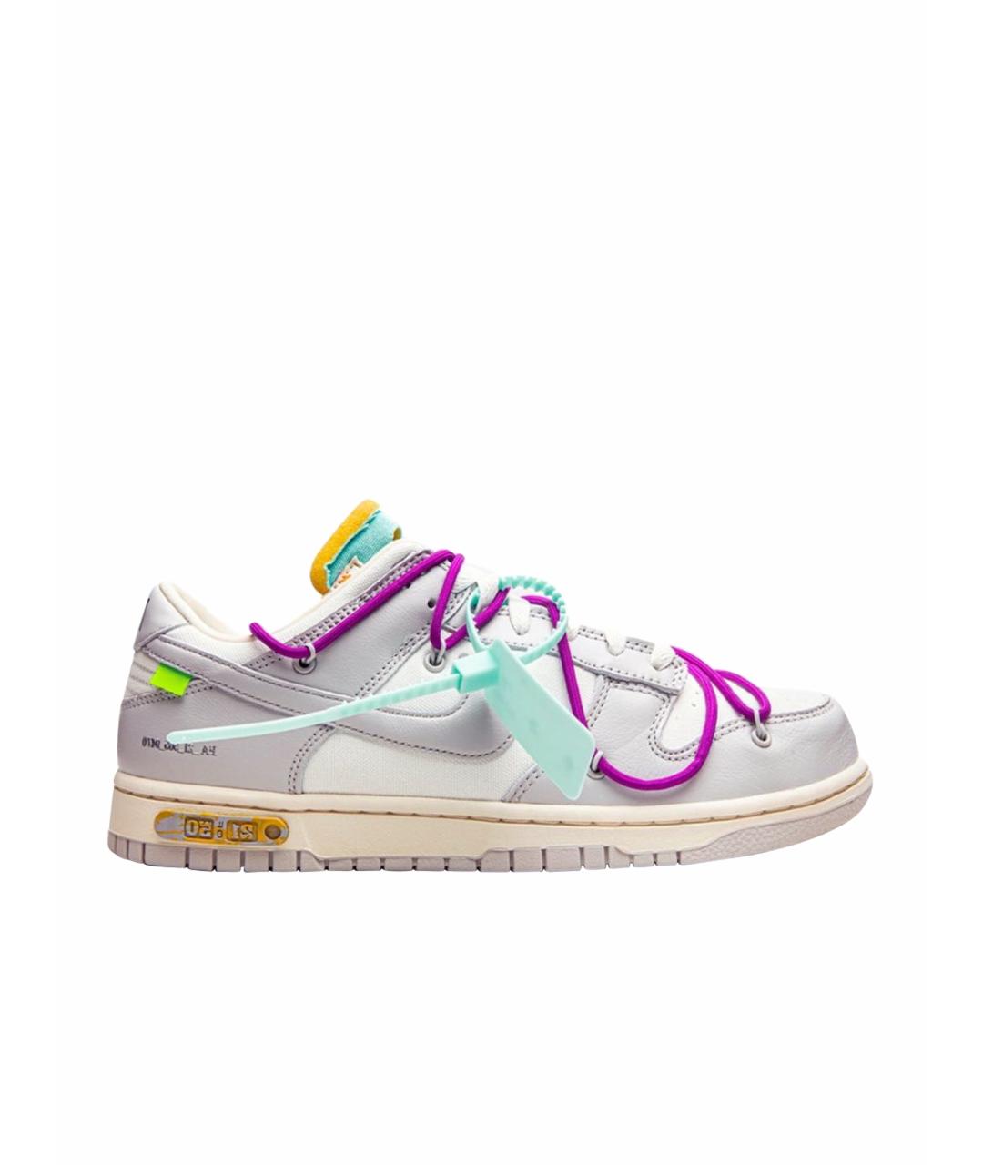 NIKE X OFF-WHITE Серые низкие кроссовки / кеды, фото 1