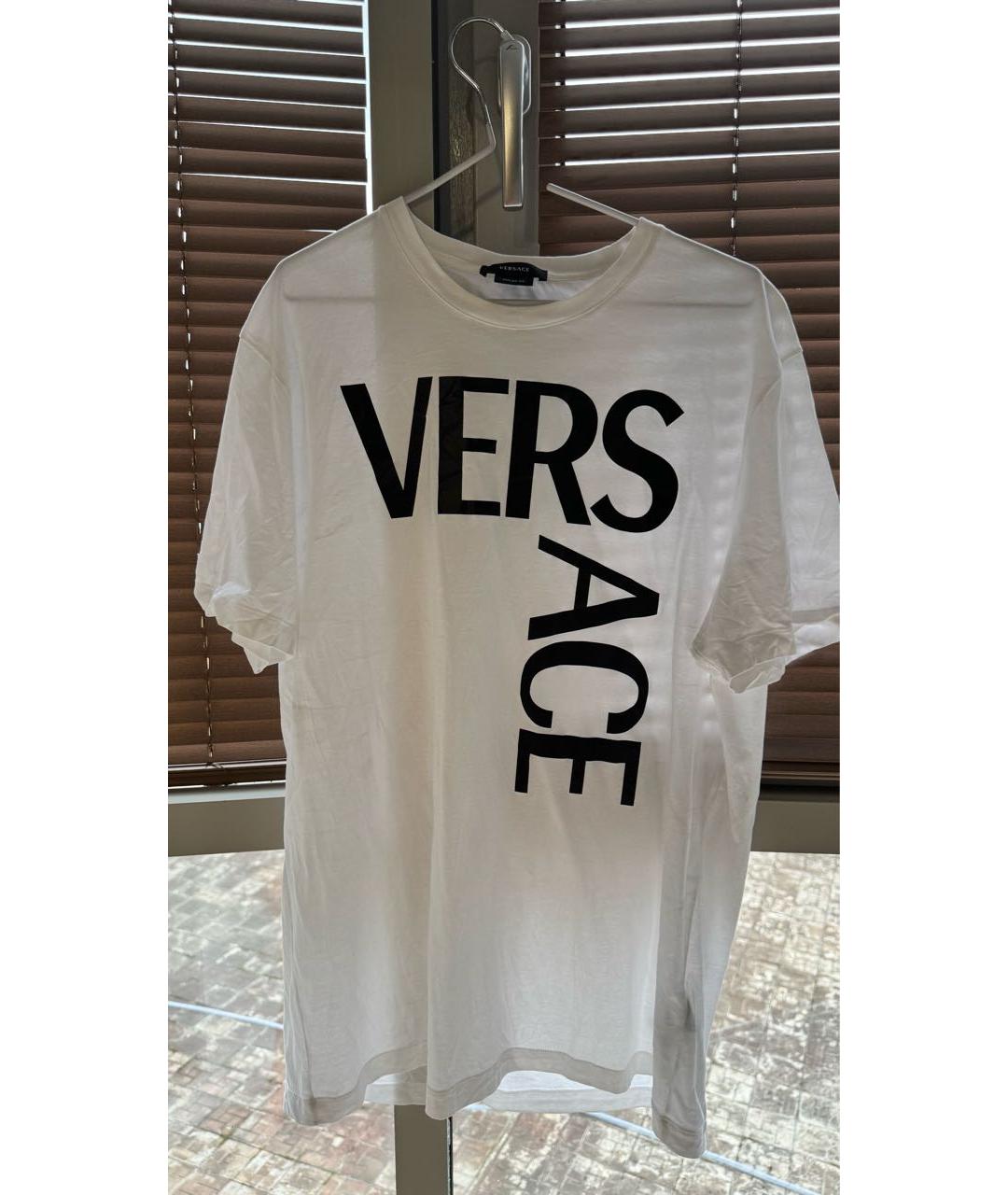 VERSACE Белая хлопковая футболка, фото 5