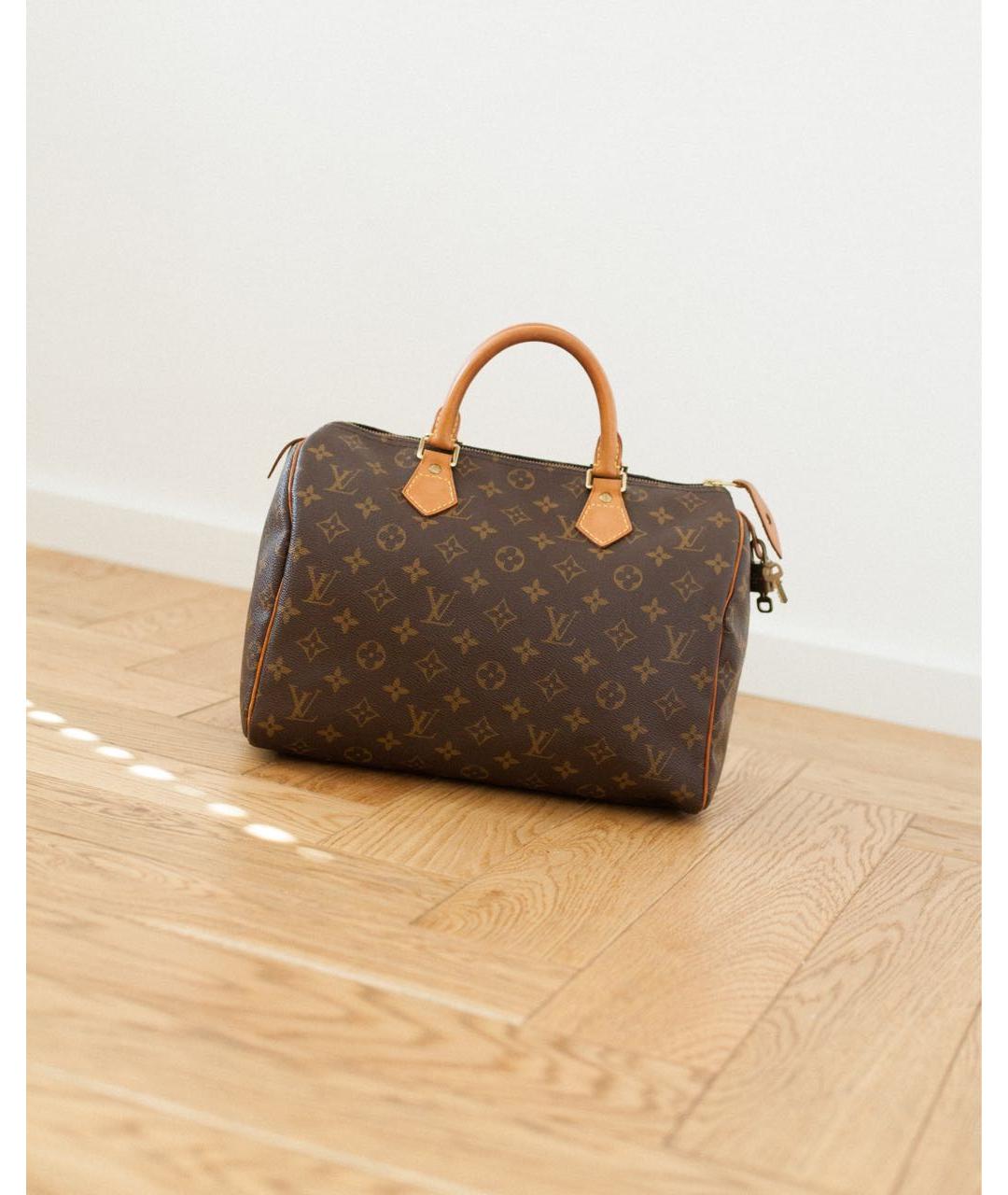 LOUIS VUITTON Коричневая сумка с короткими ручками, фото 9