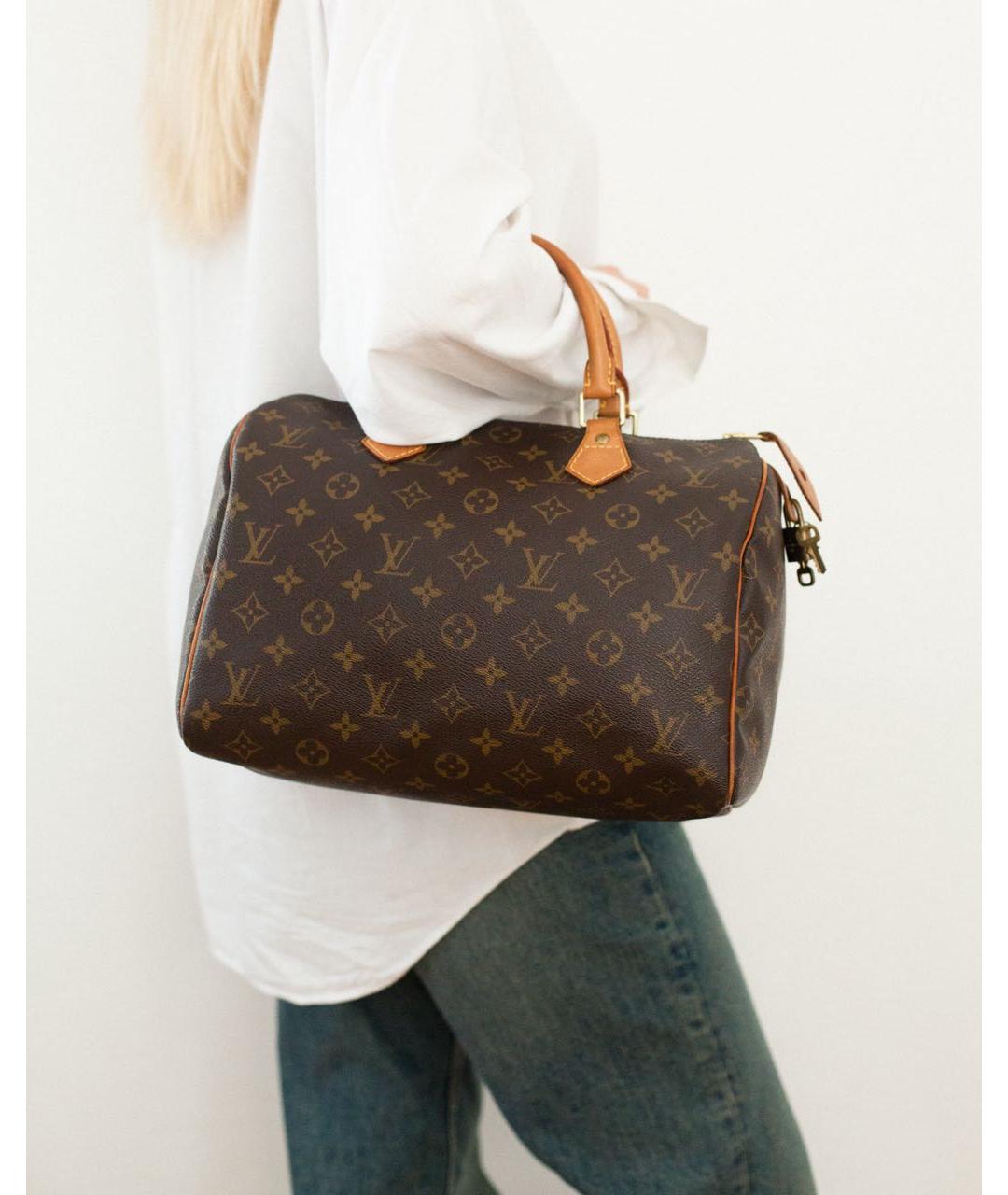 LOUIS VUITTON Коричневая сумка с короткими ручками, фото 4