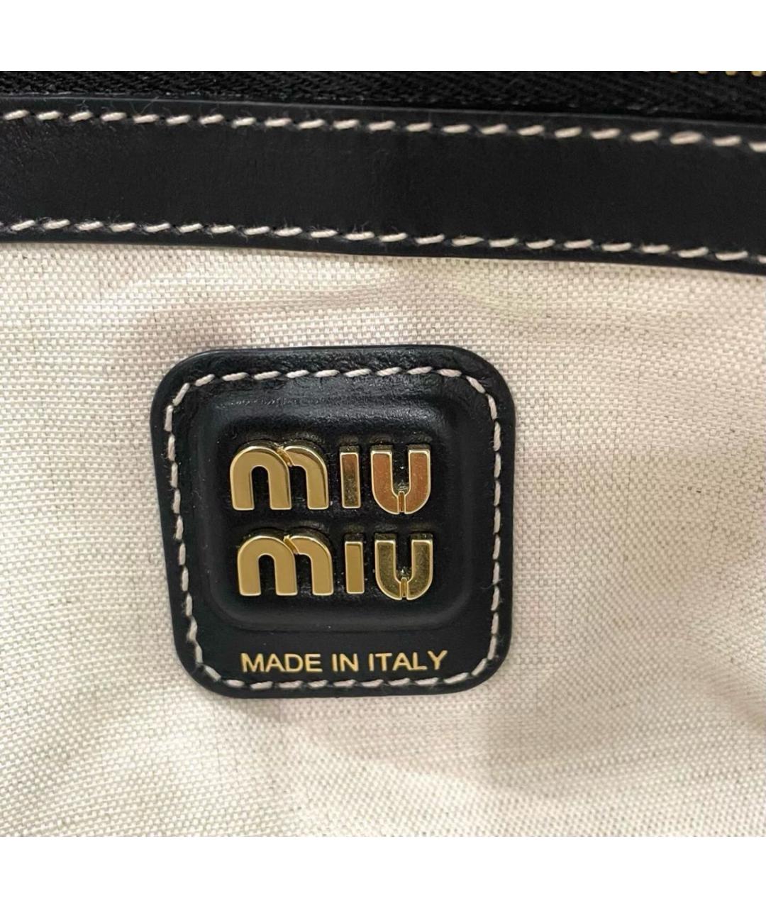 MIU MIU Черная кожаная сумка тоут, фото 6