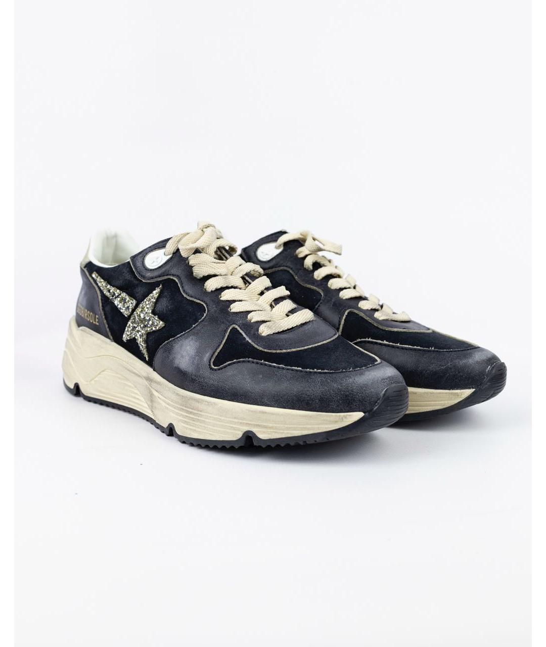 GOLDEN GOOSE DELUXE BRAND Антрацитовые кожаные кроссовки, фото 6