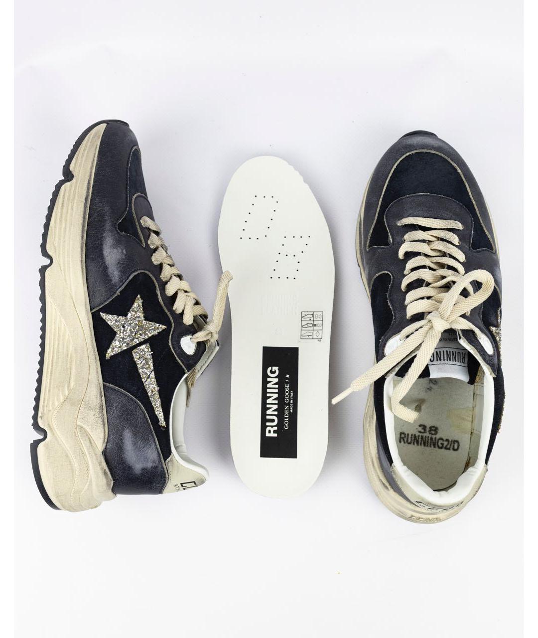 GOLDEN GOOSE DELUXE BRAND Антрацитовые кожаные кроссовки, фото 5