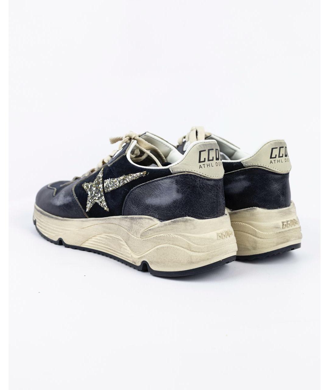 GOLDEN GOOSE DELUXE BRAND Антрацитовые кожаные кроссовки, фото 3