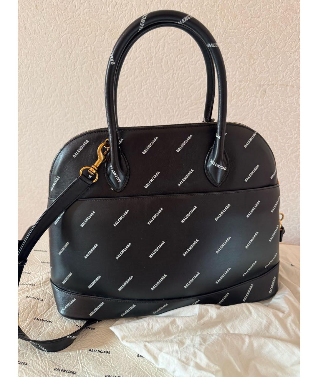 BALENCIAGA Черная кожаная сумка с короткими ручками, фото 2