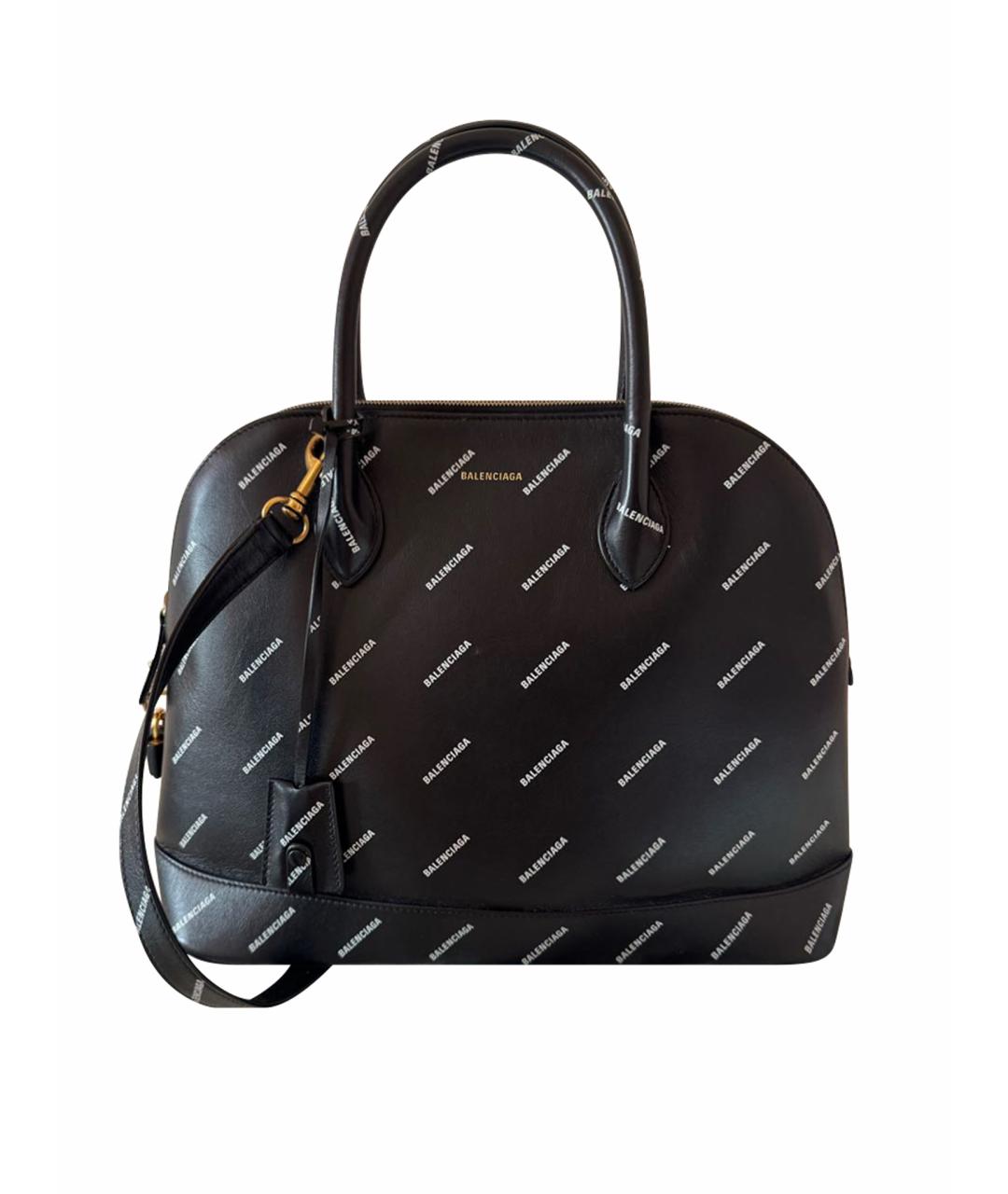 BALENCIAGA Черная кожаная сумка с короткими ручками, фото 1