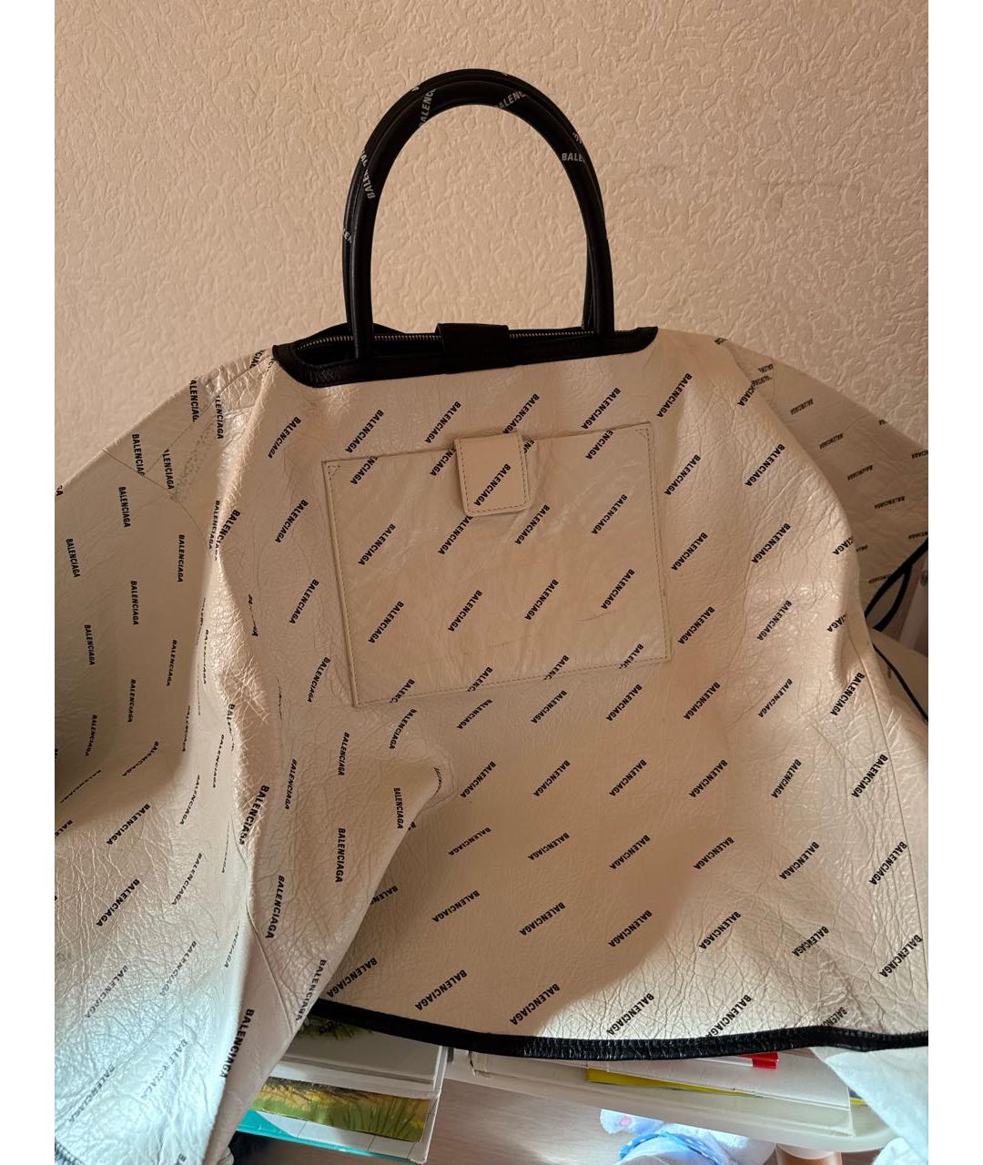 BALENCIAGA Черная кожаная сумка с короткими ручками, фото 5