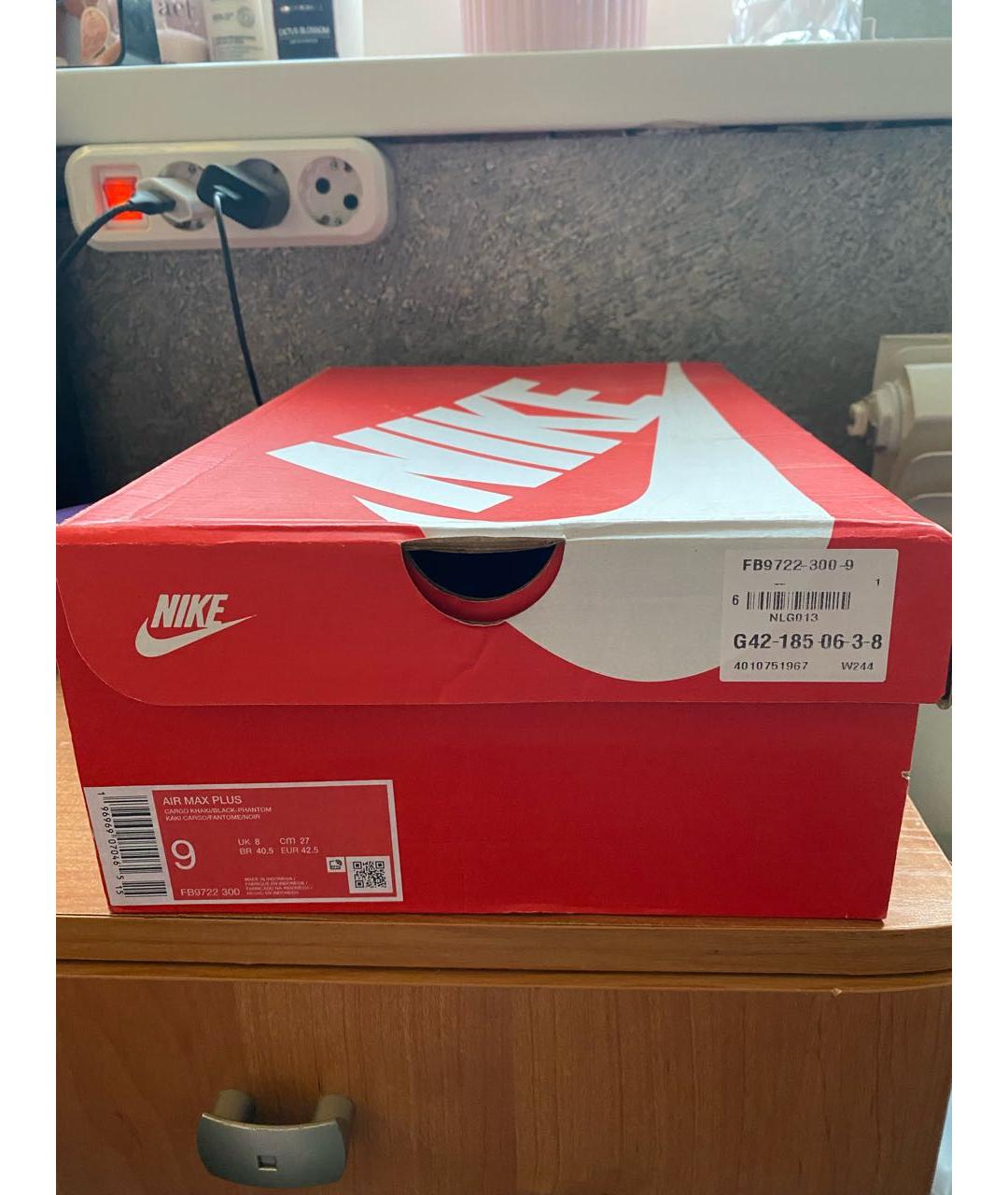 NIKE Хаки текстильные низкие кроссовки / кеды, фото 8