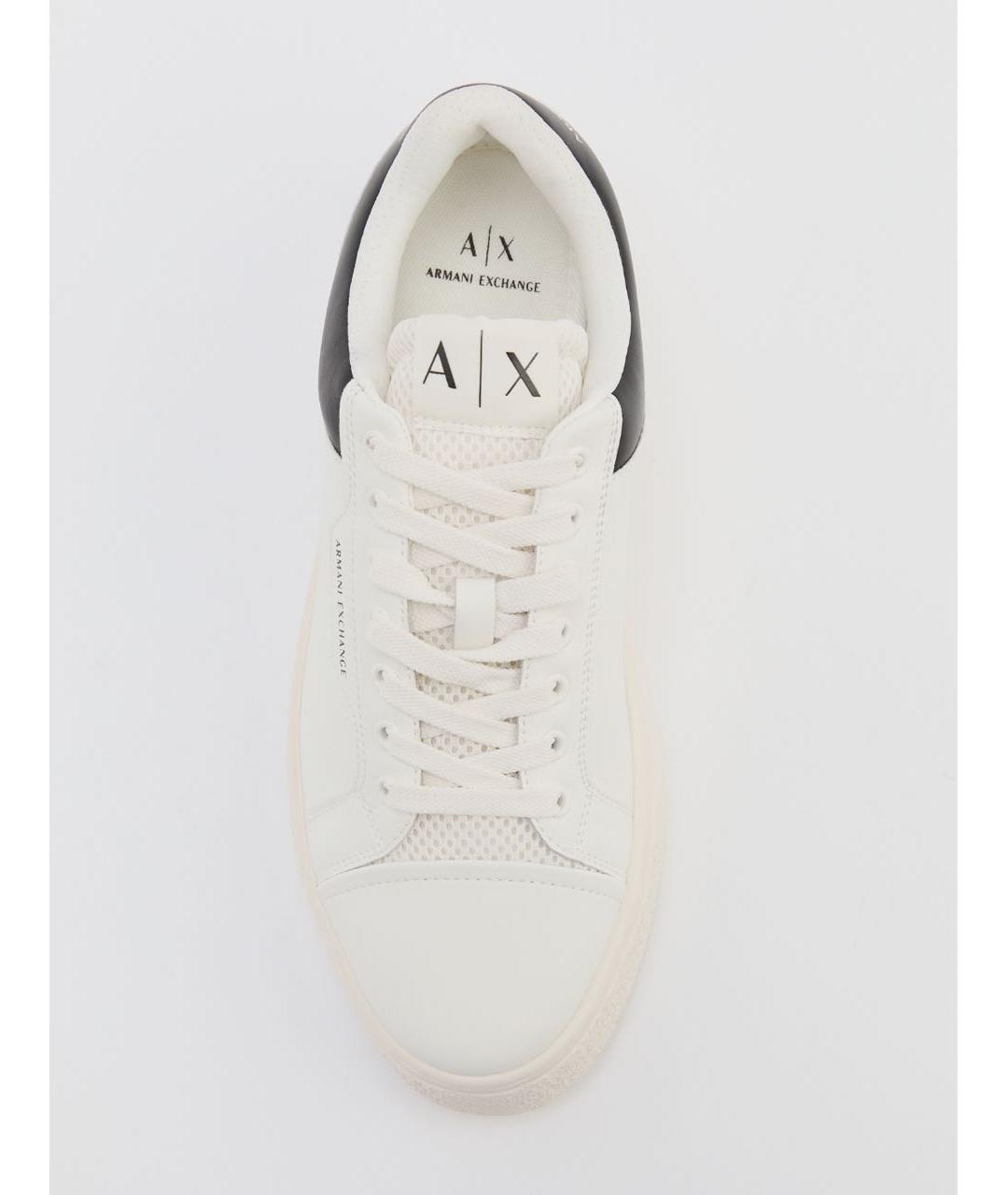 ARMANI EXCHANGE Белые кожаные низкие кроссовки / кеды, фото 3