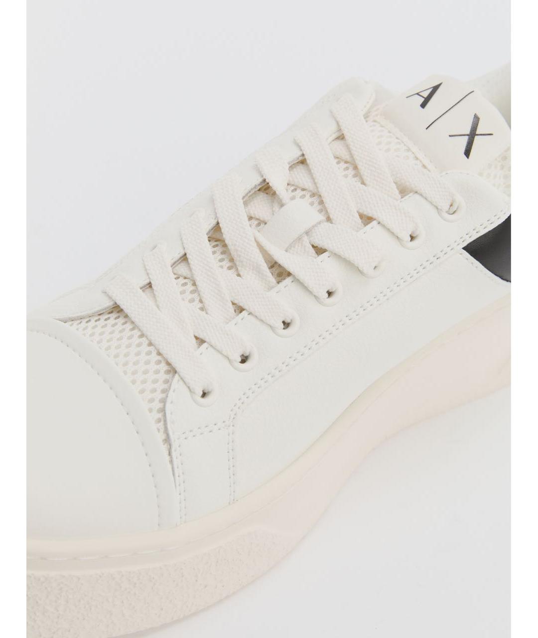 ARMANI EXCHANGE Белые кожаные низкие кроссовки / кеды, фото 5