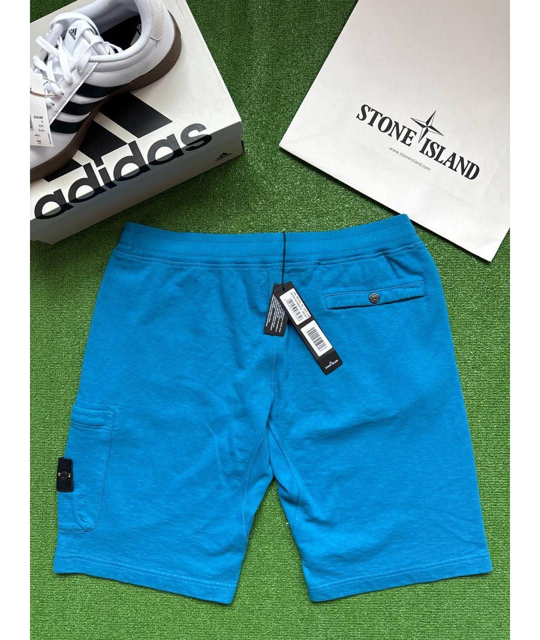 STONE ISLAND Синие хлопковые шорты, фото 6