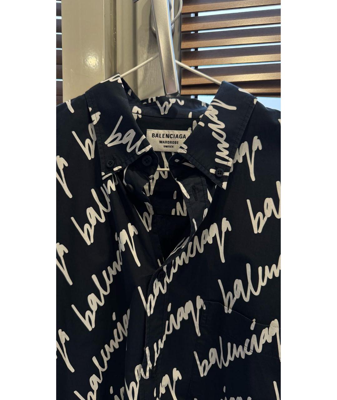 BALENCIAGA Темно-синяя хлопковая кэжуал рубашка, фото 3