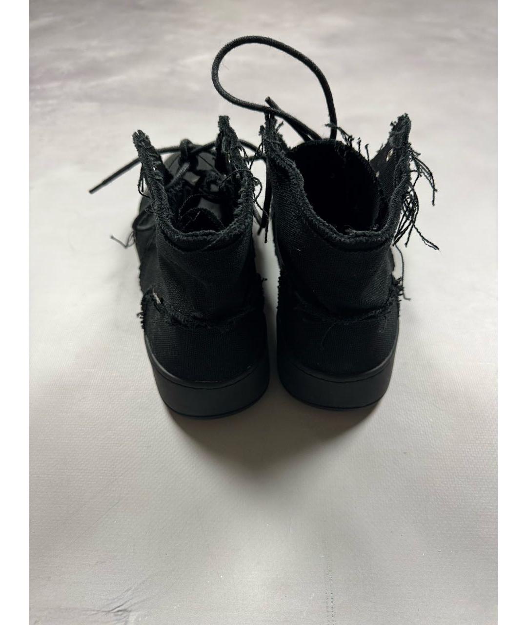 YOHJI YAMAMOTO Черные текстильные кеды, фото 4