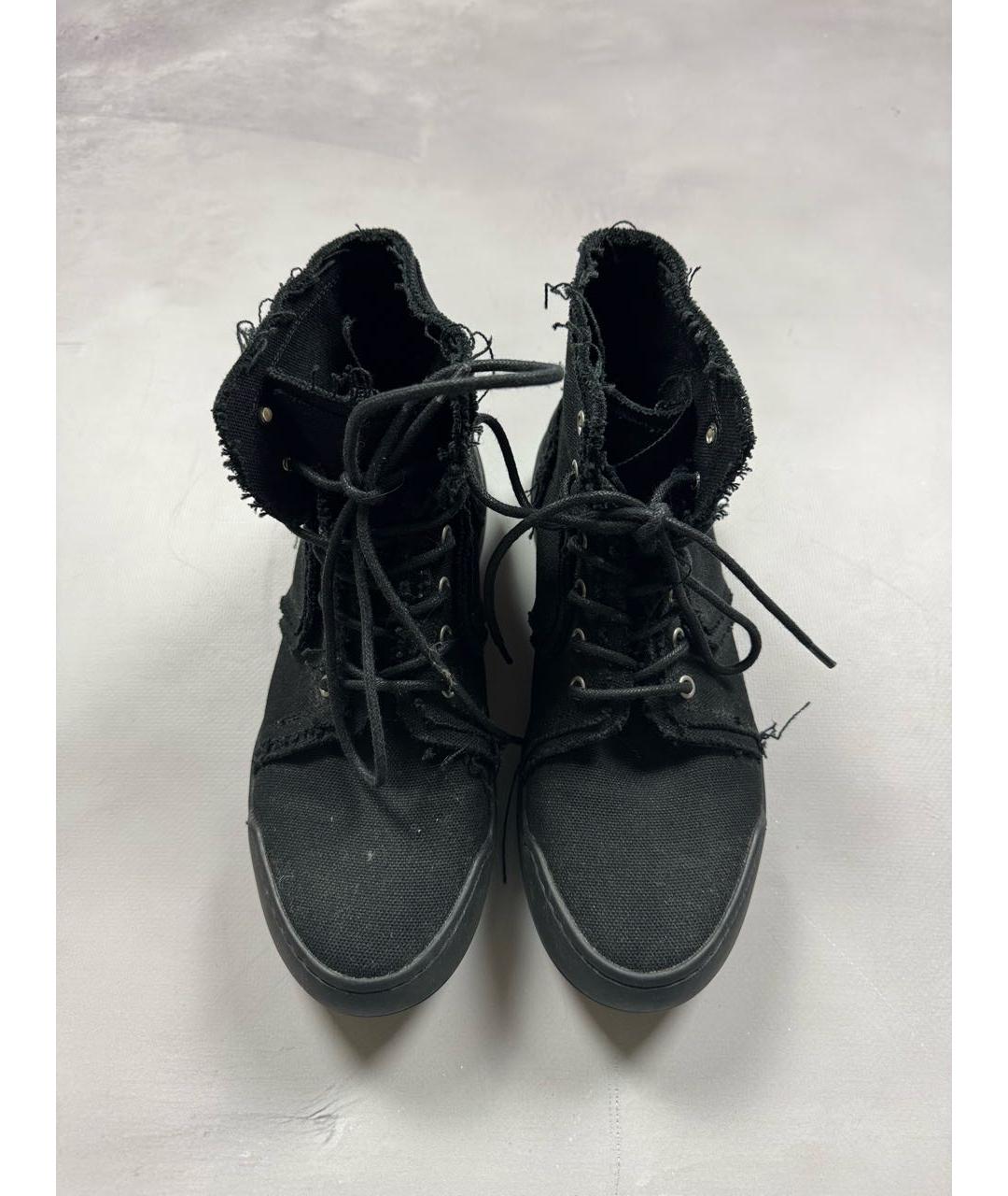 YOHJI YAMAMOTO Черные текстильные кеды, фото 3