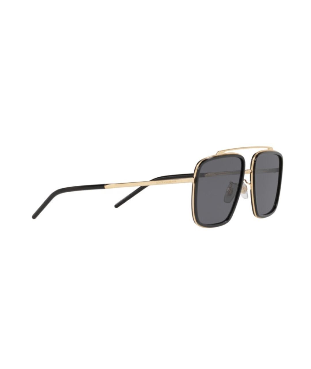 DOLCE&GABBANA Золотые металлические солнцезащитные очки, фото 2