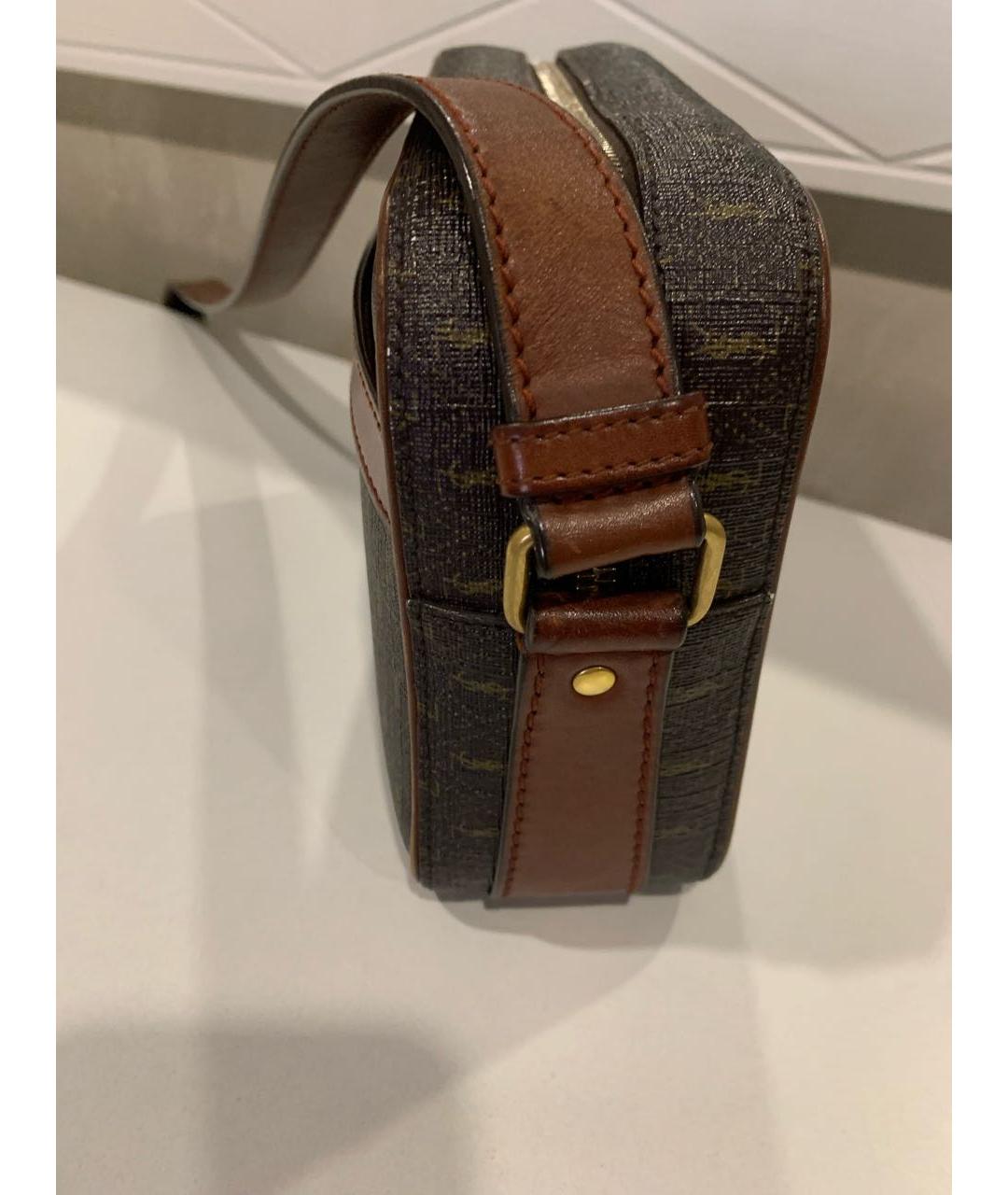 SAINT LAURENT Коричневая кожаная сумка через плечо, фото 3