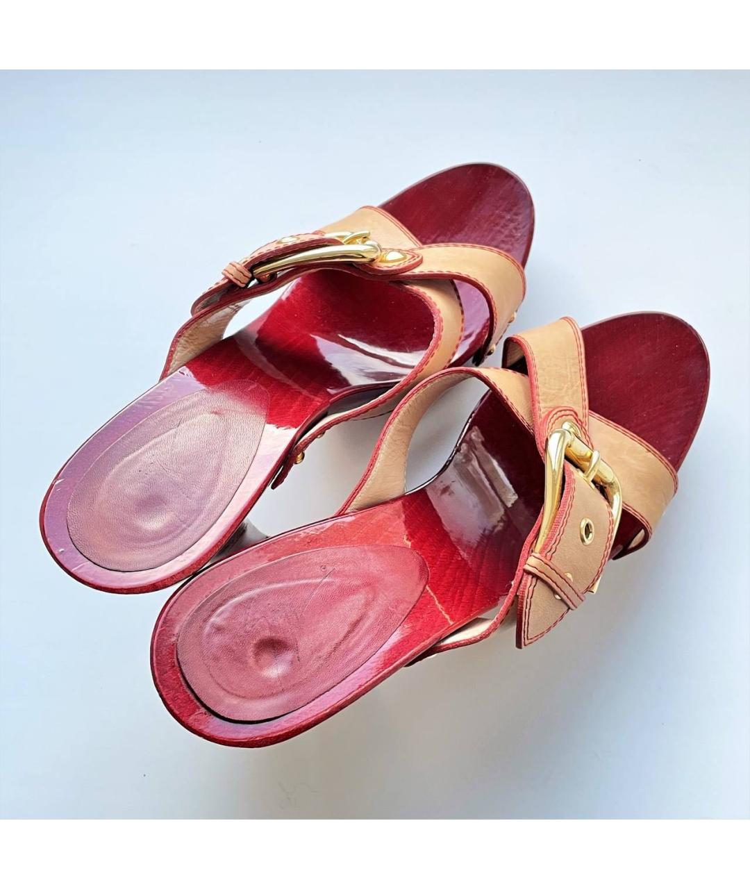 GIUSEPPE ZANOTTI DESIGN Красные кожаные сабо, фото 4