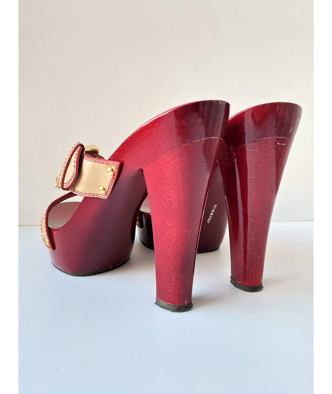 GIUSEPPE ZANOTTI DESIGN Красные кожаные сабо, фото 5