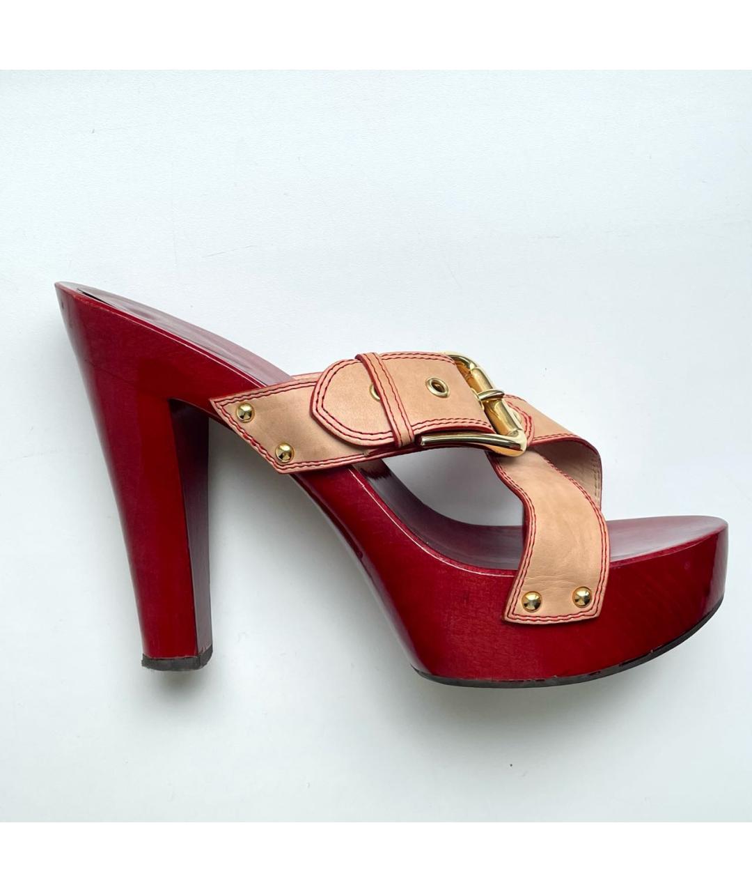 GIUSEPPE ZANOTTI DESIGN Красные кожаные сабо, фото 9