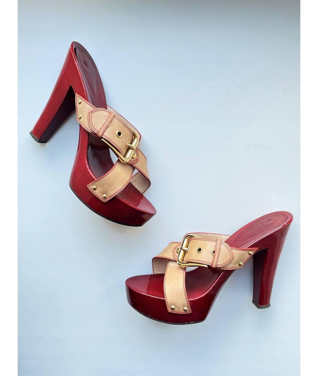 GIUSEPPE ZANOTTI DESIGN Красные кожаные сабо, фото 8