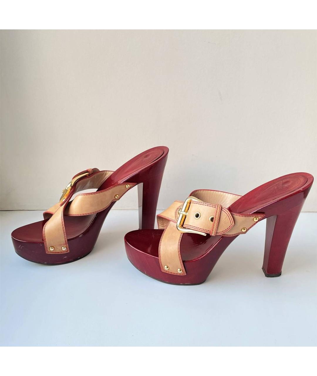 GIUSEPPE ZANOTTI DESIGN Красные кожаные сабо, фото 2
