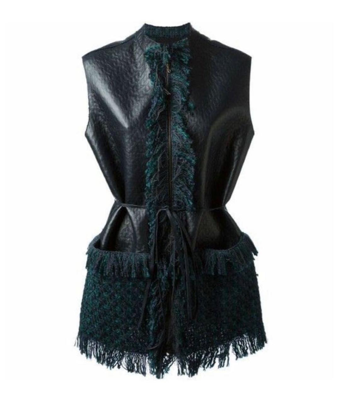 LANVIN Черный кожаный жилет, фото 1