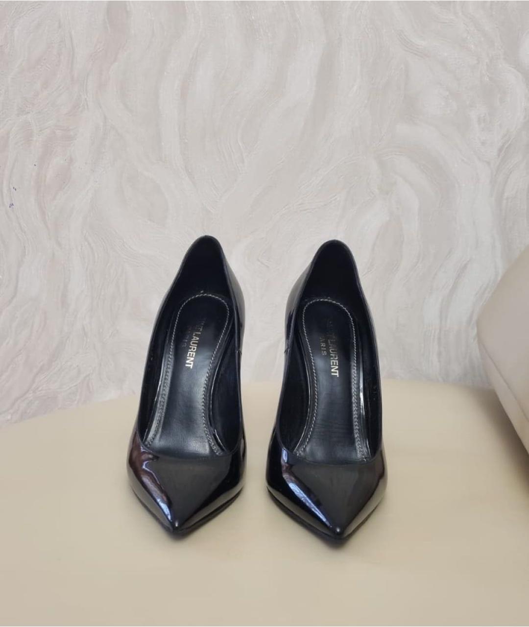 SAINT LAURENT Черные кожаные туфли, фото 2