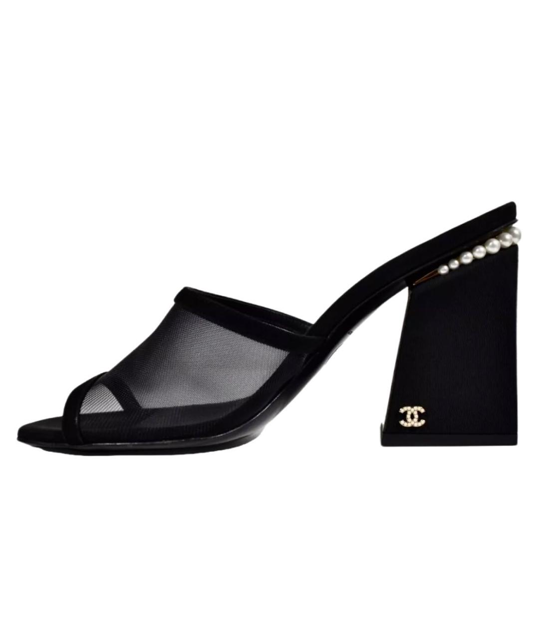 CHANEL Черные босоножки, фото 1
