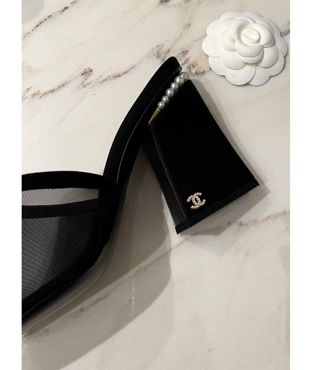 CHANEL Черные босоножки, фото 3