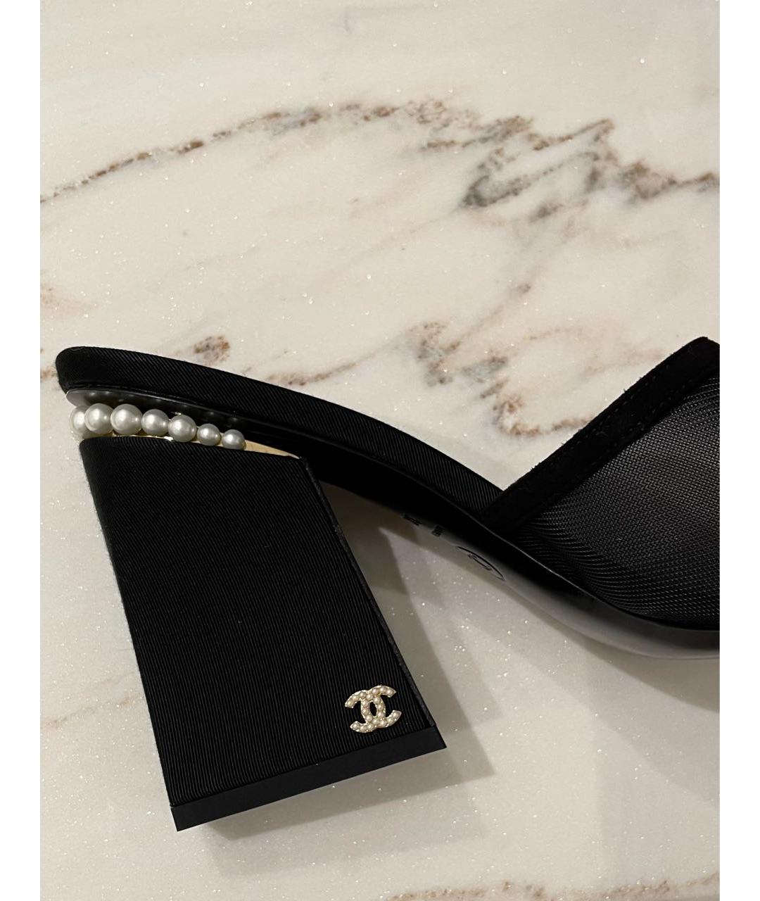 CHANEL Черные босоножки, фото 6