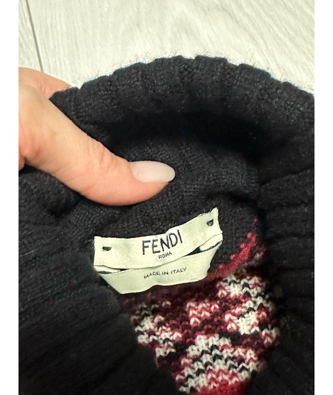 FENDI Бордовый джемпер / свитер, фото 3