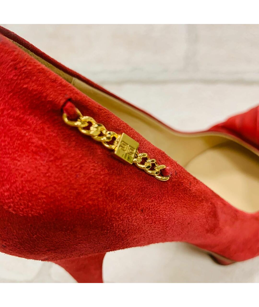 ELISABETTA FRANCHI Красные замшевые туфли, фото 5