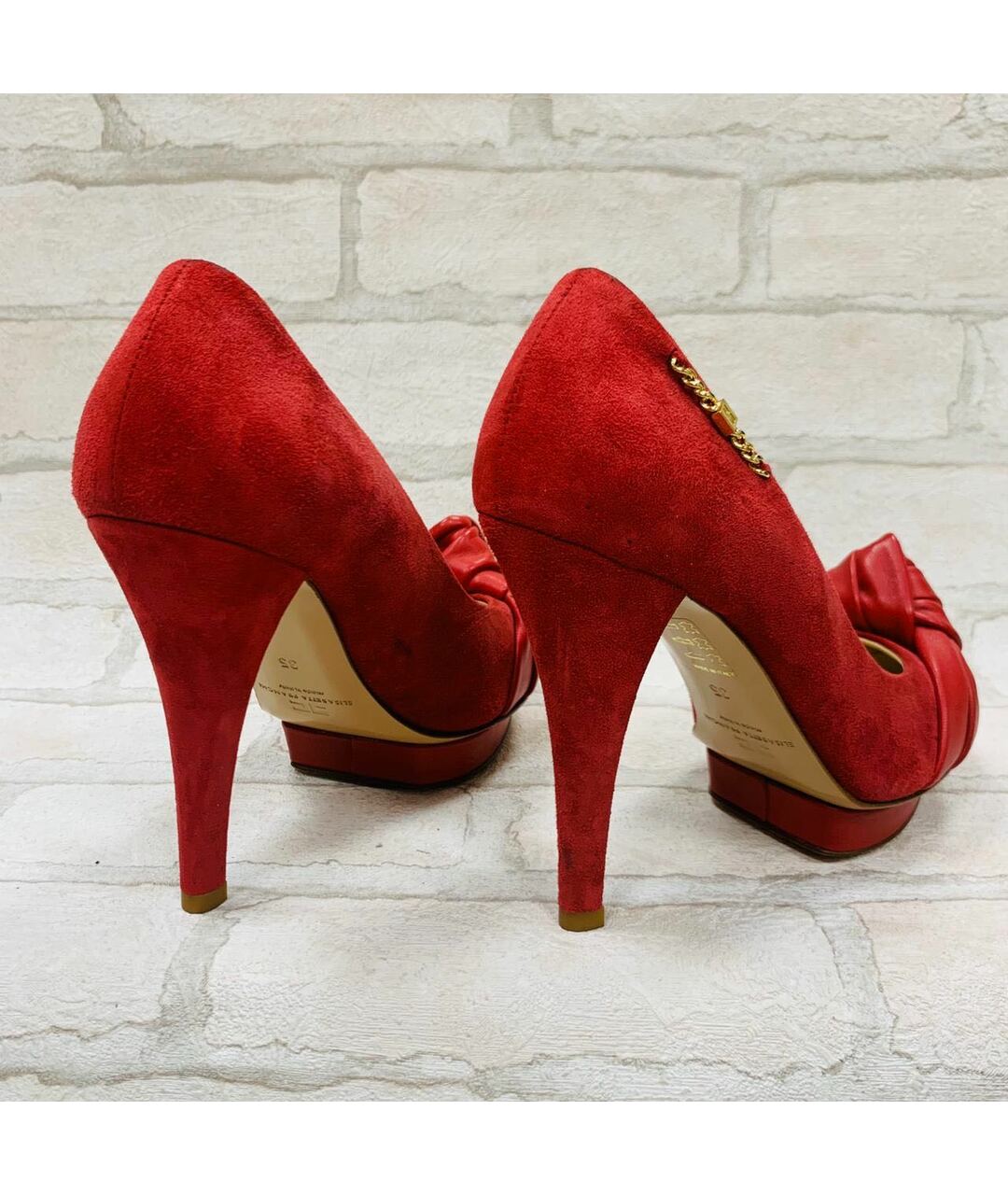 ELISABETTA FRANCHI Красные замшевые туфли, фото 6