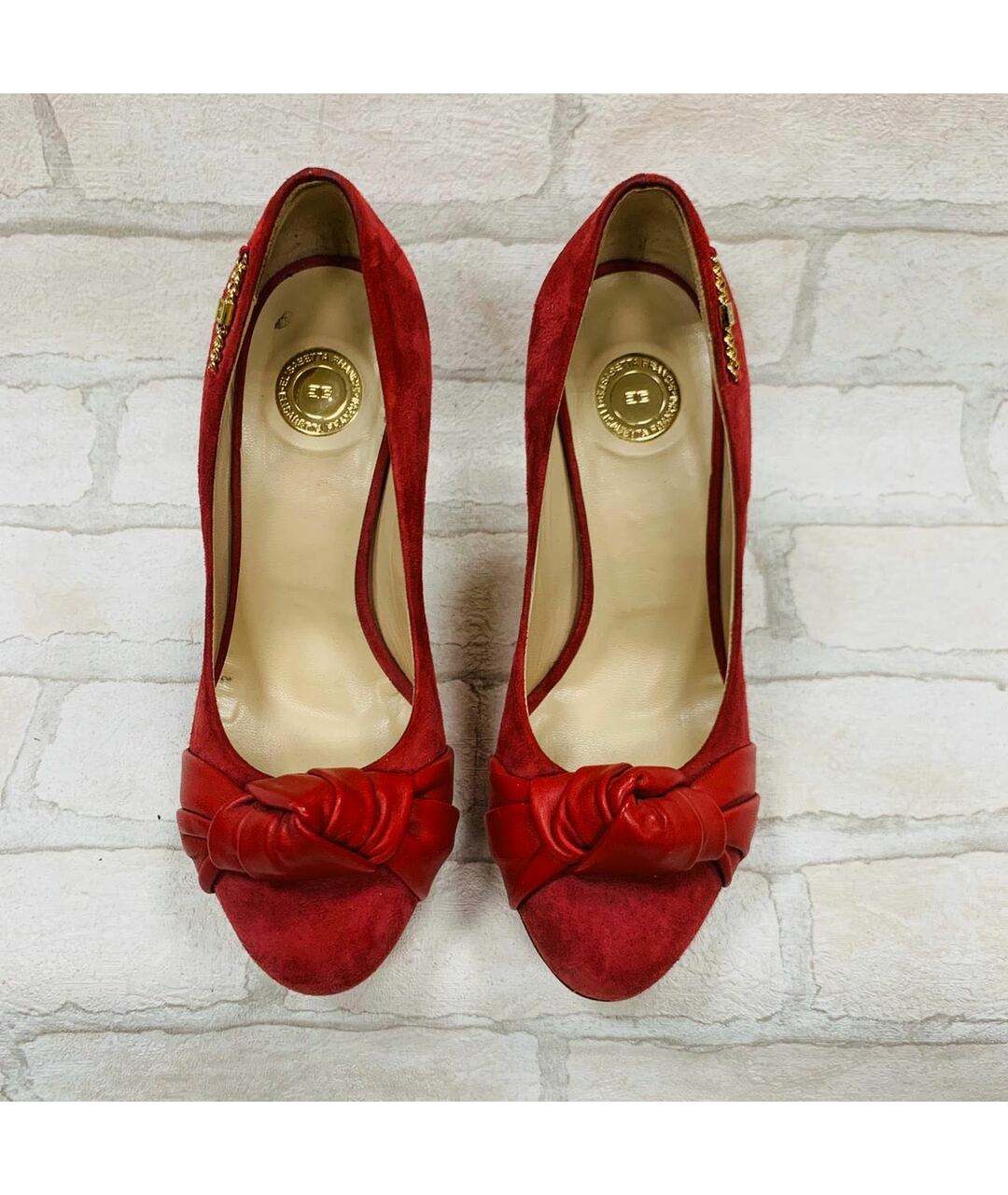 ELISABETTA FRANCHI Красные замшевые туфли, фото 8