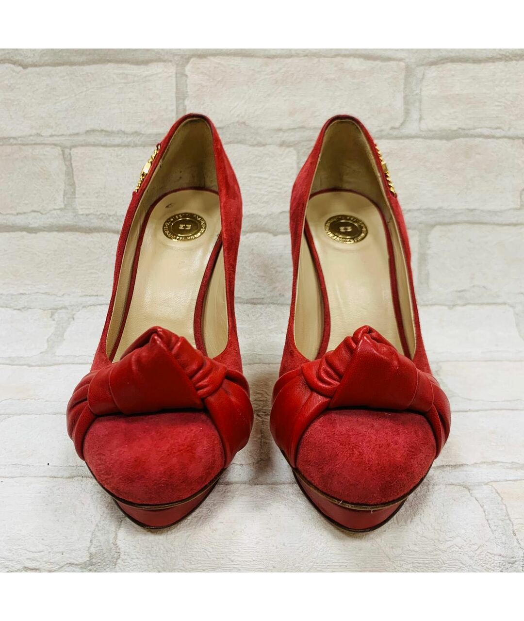 ELISABETTA FRANCHI Красные замшевые туфли, фото 2